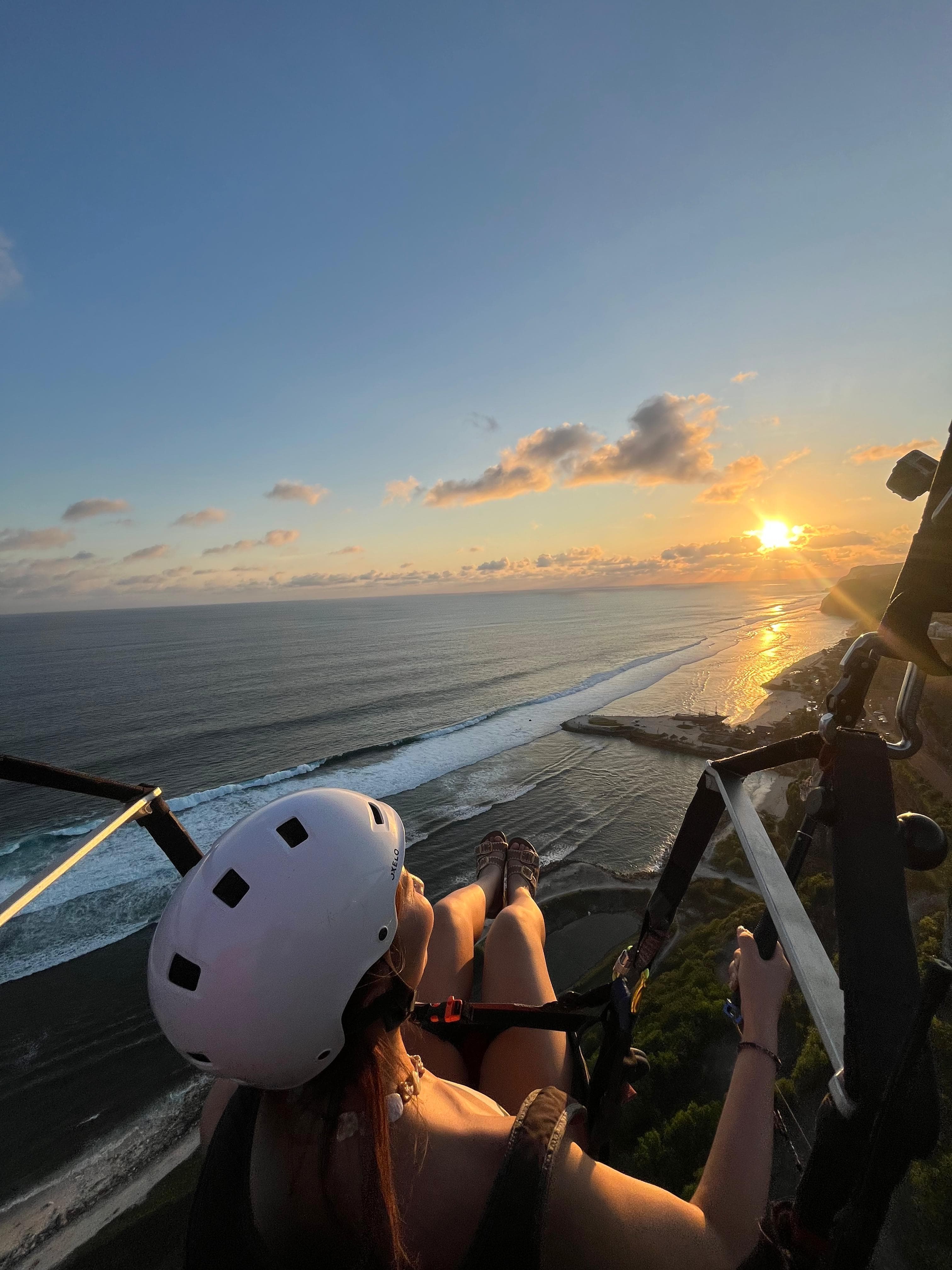 Happy customer paragliding in Bali