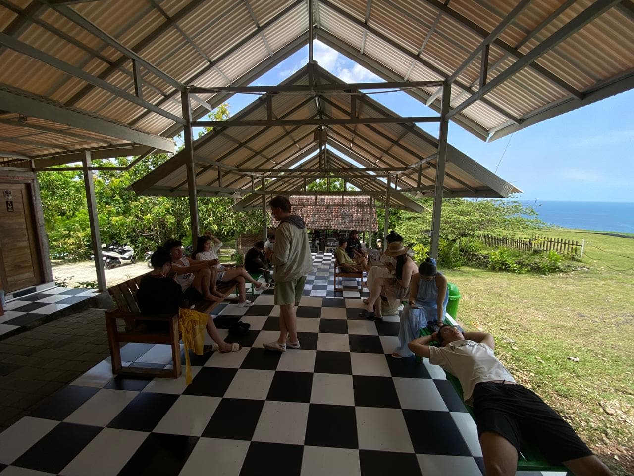 Waiting area with ocean view