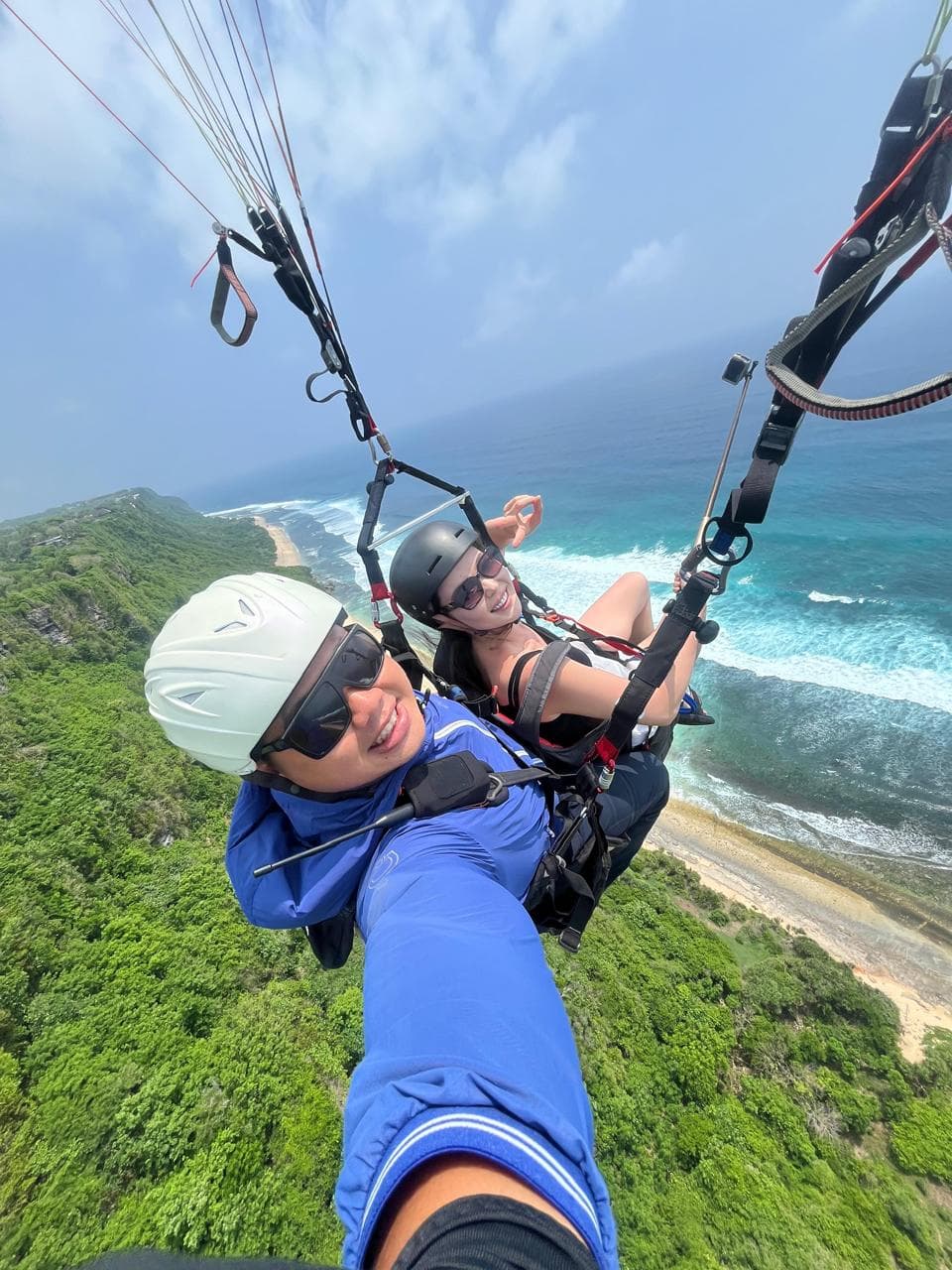 Tandem flight over beach