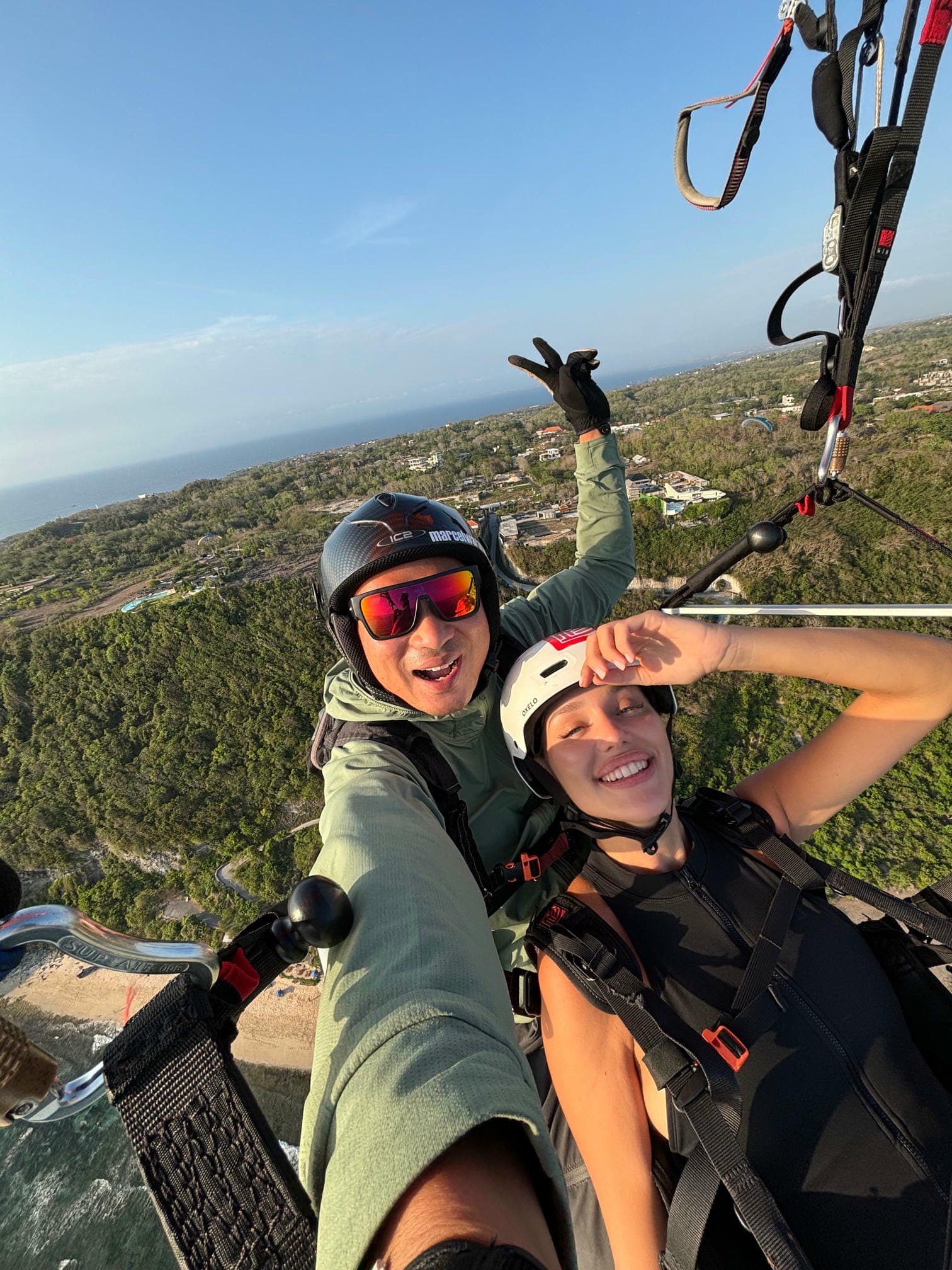 Customer with ocean backdrop