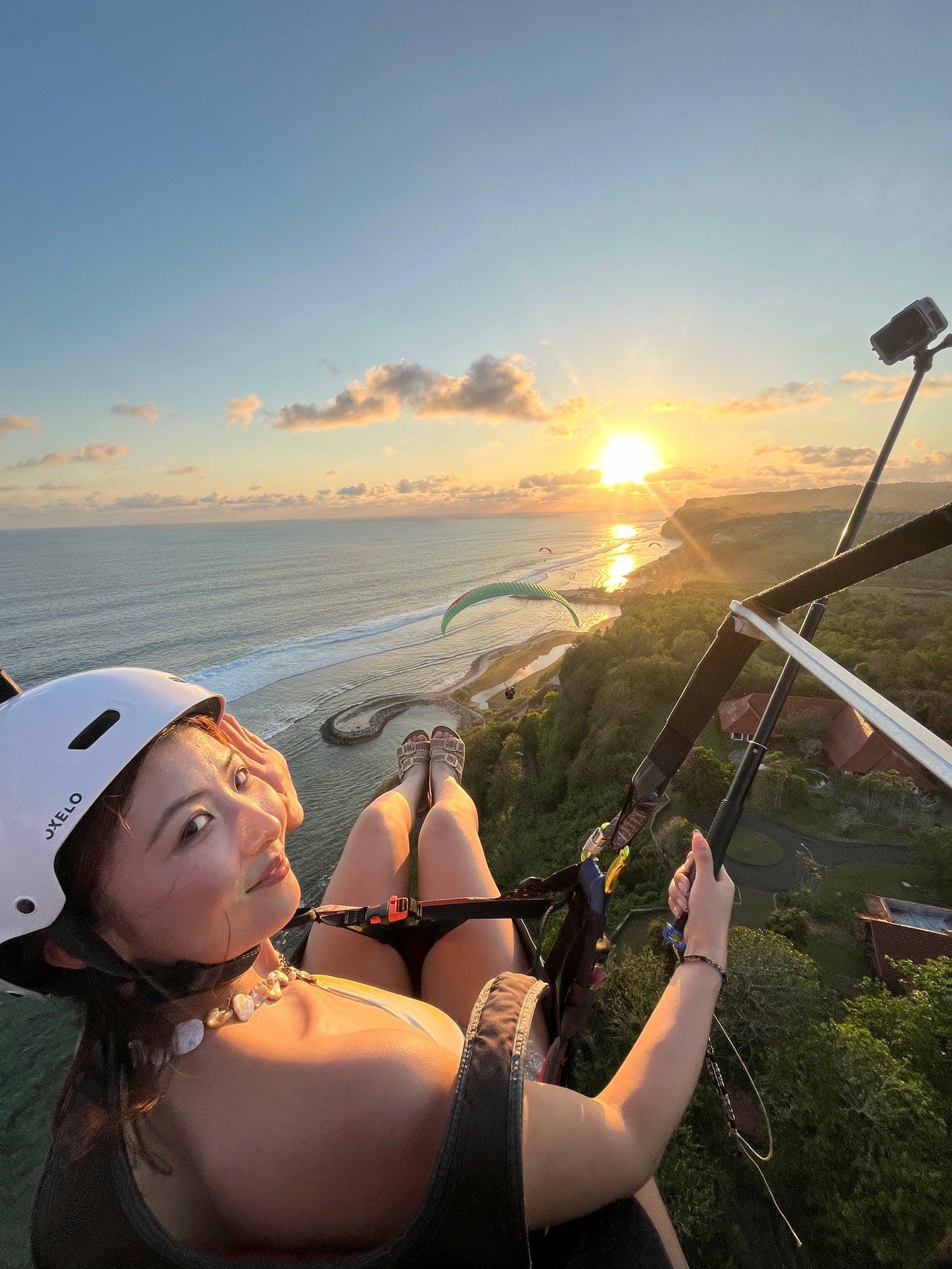 Adventurous customer in the air